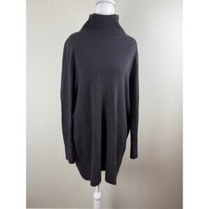 COS Mock Neck 100% Wool Mini Sweater Dress Brown Sz Small Quiet Luxury